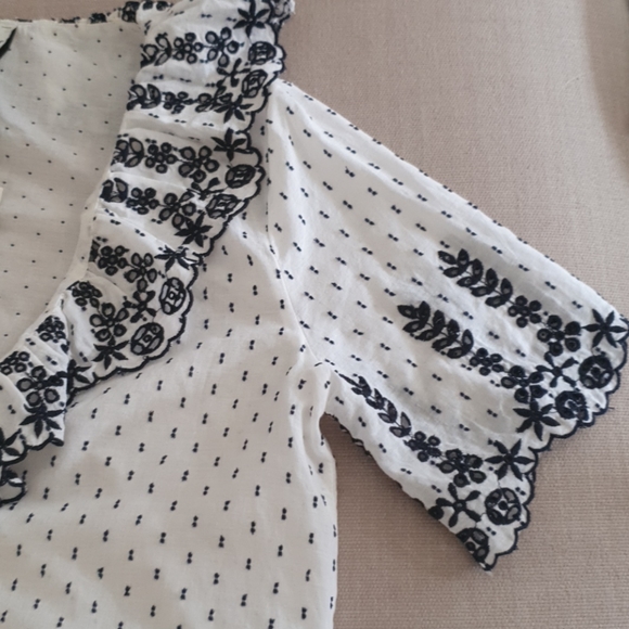 Zara trf collection black and white blouse - Picture 4 of 4